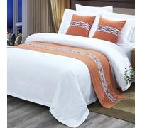 MESCXTY Camino de Cama de Microfibra Jacquard, Bufandas Que no se decoloran, cubrecama Suave, Funda de Almohada, Juego de Cojines a Juego, Toalla de Hotel, Ropa de Cama tamaño King, Bufanda, D-2*Fu