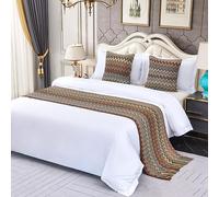 MESCXTY Camino de Cama de Punto con Cojines a Juego para Cama tamaño King con borlas, Bufandas Tejidas Bohemias, Manta, Bufanda Suave Que no se decolora, Toalla, cubrecama, B-60 * 230 cm (Cama de 1