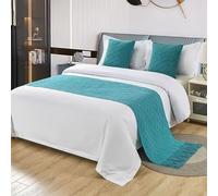 MESCXTY Camino de Cama de Punto con Cojines a Juego para Cama tamaño King con borlas, Bufandas Tejidas Bohemias, Manta, Bufanda Suave Que no se decolora, Toalla, cubrecama, R-60 * 230 cm (Cama de 1