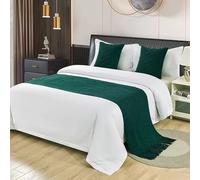 MESCXTY Camino de Cama de Punto con Cojines a Juego para Cama tamaño King con borlas, Bufandas Tejidas Bohemias, Manta, Bufanda Suave Que no se decolora, Toalla, cubrecama, P-60 * 240 cm (Cama de 1