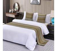 MESCXTY Caminos de Cama de Punto con Cojines a Juego para Cama tamaño King con borlas, Bufandas Tejidas Bohemias, Manta, Bufanda Suave Que no se decolora, Toalla, Ropa de Cama, Colcha, D-2 * Funda