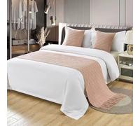MESCXTY Caminos de Cama de Punto con Cojines a Juego para tamaño King con borlas, Bufandas Tejidas Bohemias, Manta, Bufanda Suave Que no se decolora, Toalla, Ropa de Cama, Colcha, S-2 * Funda de al