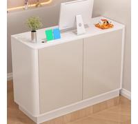 MESCXTY Escritorio de recepción con mostrador y cajones con cerradura, escritorio de recepción con gran almacenamiento, para oficina, venta al por menor, vestíbulo, salón de belleza (140 cm, B)