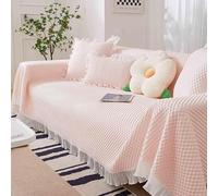 MESCXTY Fundas refrescantes para Cojines de sofá, Funda de Tela de Seda Helada, Funda Antideslizante y Transpirable, Protector Universal para Muebles de Sala de Estar (Rosa, 180 × 380 cm / 71 × 150")