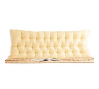 MESCXTY Headboard Pillow Upholstered Wall Mounted Dorm Bed Large Bolster Positioning Support Reading Cushion(Queen/130 * 50cm, Yellow)