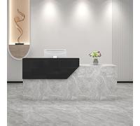 MESCXTY Moderno escritorio de recepción con cajón con cerradura, mesa de negociación con bandeja para teclado, mostrador minorista con paneles privados para salón, vestíbulo, oficina, hogar (100 cm, G