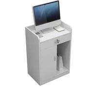 Mostrador de recepción,mostrador de recepción con cajones Cerradura,Mesa de recepción de salón,Escritorio de computadora Oficina con gabinete de Almacenamiento(60x40, A)
