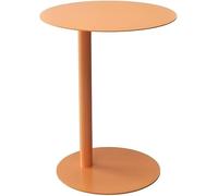 MESCXTY Nordic - Mesa auxiliar redonda de metal colorida con elegante mesa redonda escandinava, mesa auxiliar, mesa de centro, pequeña mesa de apartamento, mesa esquinera, color naranja-rojo, 16