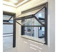 MESCXTY Ventana corredera Plegable Vertical Personalizable de aleación de Aluminio, Ventana de Servicio Comercial de Vidrio Templado con manija, para cocinas Exteriores y Bares.