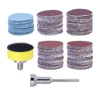 Mesee 100 discos de lija de 1 pulgada, papel de lija de gancho y bucle de 25 mm, grano 100-3000, kit surtido de repuesto de papel de lija húmedo y seco con soporte de placa de respaldo de vástago de