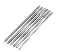 Mesee 6 piezas Magnetic Long Phillips Destornillador Bits, 1/4 pulgadas Philips Destornillador Bits Set Herramientas para Destornilladores Eléctricos Manuales, Destornilladores -150MM