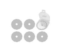 Mesee Cuchillas de repuesto para cortador giratorio, 5 unidades de 28 mm, cuchillas redondas perforadas para línea punteada, con maletín de almacenamiento para acolchado, papel y tela