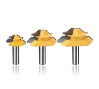 Mesee - Juego de 3 brocas para ranurador de inglete de bloqueo de 45 grados, 1/2 pulgada de vástago de unión de fresado, herramienta de carpintería para hacer cajón, 1/2 "3/4" 1"