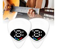 Mesen Afinador de guitarra 2 en 1, sintonizador de púas, cejilla, 12 temperamentos iguales, afinador de guitarra con pantalla a color, afinador de precisión, púas para guitarra, bajo, ukelele
