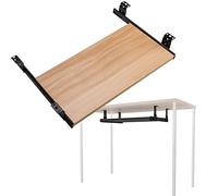 Meseta de escritorio de madera ajustable, cajón deslizante con riel, 5 opciones de color, fácil instalación, ahorro de espacio, soporte de brazo y codo para un espacio de trabajo ergonómico