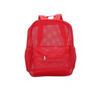 Mesh Backpack Heavy Duty Lightweight Large Capacity Washable See Through Backpack for Swimming Beach Sports Red