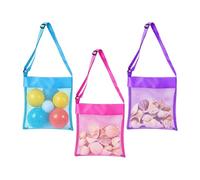 Mesh Bag for Beach Toys,3 Pieeces Shell Collecting Pouch,Mesh Saand Toy Bag with Adjustable Straaps | for Pool Lake Vacation Travel Outdoor Picnic Campings