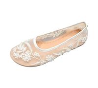 Mesh Ballet Pumps for Women - Lace Mary Jane Shoes Casual Low Top Ballerina Flats Ladies Summer Flat Shoes Wide Width Casual Summer Daily Dress Flats Mary Janes