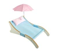 Mesh Cat Beach Bed with Sunshade - Elevated Hammock & Scratcher for Pets