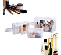 Mesh Cosmetic Bag Set - Portable Travel Organizer for Home Use | Breathable Makeup with 3pcs Zipper Pouches, Storage Bags for Gym Dorm Office Bathing Short Trip Essentials Carry