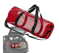 Mesh Gym Bag, Cylindrical Duffel with Adjustable Strap and Inner Hook, Large Capacity Mesh Gear Bagsfor Snorkeling, Fitness, Beach, Camping, Travel Organization 22.83x10.63x10.63 Inches