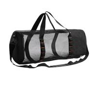 Mesh Gym Bag, Cylindrical Duffel with Adjustable Strap and Inner Hook, Large Capacity Mesh Gear Bagsfor Snorkeling, Fitness, Beach, Camping, Travel Organization 22.83x10.63x10.63 Inches