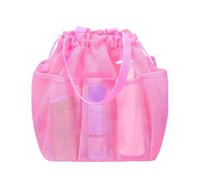 Mesh Gym Shower Bag, Portable Hanging Bathroom Organizer, Quick Dry Travel Toiletry Tote, Multi Pocket for College, Dorm, Swimming, Camping, Gym, Beach, Locker Room