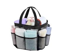 Mesh Gym Shower Bag, Portable Hanging Bathroom Organizer, Quick Dry Travel Toiletry Tote, Multi Pocket for College, Dorm, Swimming, Camping, Gym, Beach, Locker Room