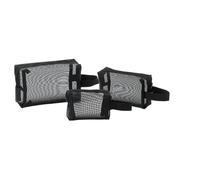 Mesh Makeup Bag - 3 piezas portátil, varios tamaños con cierre con cremallera, transpirable, nailon Net, Travel Accessories Pouch, Gym Fitness Bathing Home Dormitory Office Short Trips Case, Negro