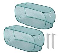 Mesh Plant Cover - 2 Piece Bird Barrier Plant Protector Cage 100x45x40cm For Vegetables Fruits Seedlings and Flowers Garden Mesh Screen with Ground Stakes