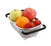 Mesh Sinking Basin, Oval Drainage Supplies, Expandable Rinsing Gear, Classic Perforated Steel Shape, Multi Use Straining Device, Kitchen Island Essential, Produce Prep for Cooking Moments