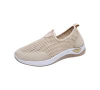 Mesh Slip On Trainers for Women Ladies Summer Barefoot Orthopedic Shoes Wide fit Lightweight Non Slip Arch Support Trainers Sneaker Fashion Soft Sole Breathable Walking Canvas Shoes Outfits