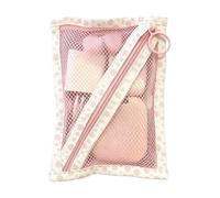 Mesh Storage Pouch - Dot Zipper Cosmetic Bag, Travel Organizer Bag | Cosmetics Organization Pouch for Women Beauty Lovers Frequent Flyers Business Vacation Hotel Home Daily Commuting