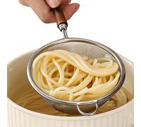 Mesh Strainer - 23,2 × 10 cm Strainers For Kitchen | Stainless Steel Reusable Handheld Sifter Skimmer With Wood Handle, For Cooking, Brewing, Frying, Loose Tea, Rice Washing & Juicing