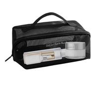 Mesh Toiletry Bag, Mesh Shower Tote Bag, Cosmetics Jewelry Toiletries Bag, Portable Travels Toiletry Bags, Portable Toiletries Cosmetic Travel Bags, Mesh Travel Toiletry Bags for Travel, Negro,