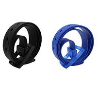 MESHIKAIER Unisex Mujer Hombre Cinturón de Silicona + Hebilla de Plástico (Royal Azul+ Negro)
