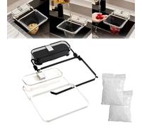 Meshmate Waste Rack for Sink, 2025 New Meshmate Waste Rack for Sink with 50 PCS Disposable Fine Mesh Bags, Meshmate Waste Rack Kitchen, Sink Drain Strainer Basket for Food Waste (Black+Clear)