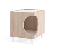 Mesilla con Orificio para Mascotas en Color Madera 50x40x40cm