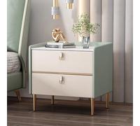 Mesilla de noche 2 cajones de noche dormitorio comoda y mesitas dormitorio mesillas de noche mesitas mesas auxiliar 2 cajones de gran capacidad, aptos para salón, dormitorio y oficina.(Mint green+off-