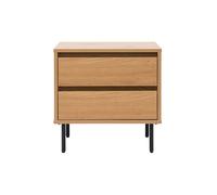 Mesilla de noche con acabado de roble claro y 2 cajones ARAGON