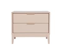 Mesilla de noche de metal rosa palo y dorado con estantes GIANA