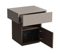 Mesilla de noche Mesita de noche con caja fuerte oculta, gabinete de almacenamiento for sala de estar, mesita de noche de madera moderna, mesa auxiliar for dormitorio, oficina Mesilla de noche(Khaki)