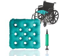 MESINURS Cojín Inflable del Asiento para Silla de Ruedas, TPU Anti-Bedsore Almohadilla del Asiento de gofres para dormidos Ancianos discapacitados, 16 "x 16", Conjunto de 1