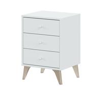 Mesita 3 cajones aglomerado blanco 56x40x33,5cm