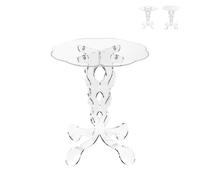 Mesita alta redonda de 36 cm para salón de plexiglás transparente Arabesco Small - Transparente