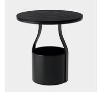 Mesita Auxiliar con Gran Capacidad de Almacenamiento, mesita Circular for sofá Cama, solución de Almacenamiento con Doble función for salón y Dormitorio(Black,Large)