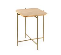 Mesita auxiliar cuadrada con patas de metal h56 cm - jamie