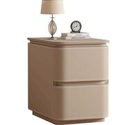 Mesita Auxiliar de Madera Maciza for Dormitorio, Ideal como mesita de Noche for Salones, dormitorios u oficinas. Una mesita Auxiliar Minimalista con Dos cajones.(A,30cm(11.81in))