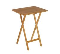 Mesita auxiliar plegable de bambú color marrón portátil de 49x37x65 cm | Mesa multiusos de estilo nórdico, perfecta para usar en salón, balcón o habitaciones.