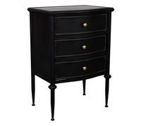 Wanderlust deco Mesita de 3 cajones de metal envejecido negro 46x36x68